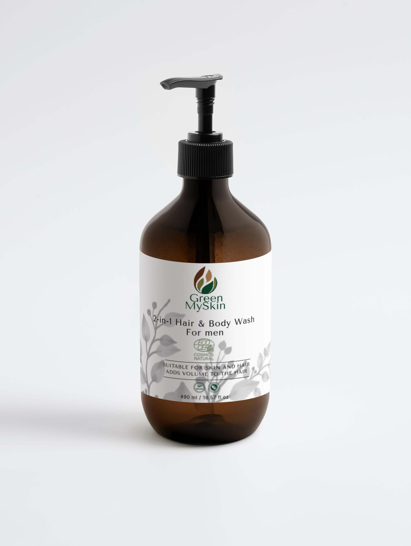 2-in-1-hair-body-wash for men, enriched with Betaine and Wheat Protein, cleanses and strengthens hair and skin, perfect for all skin types.