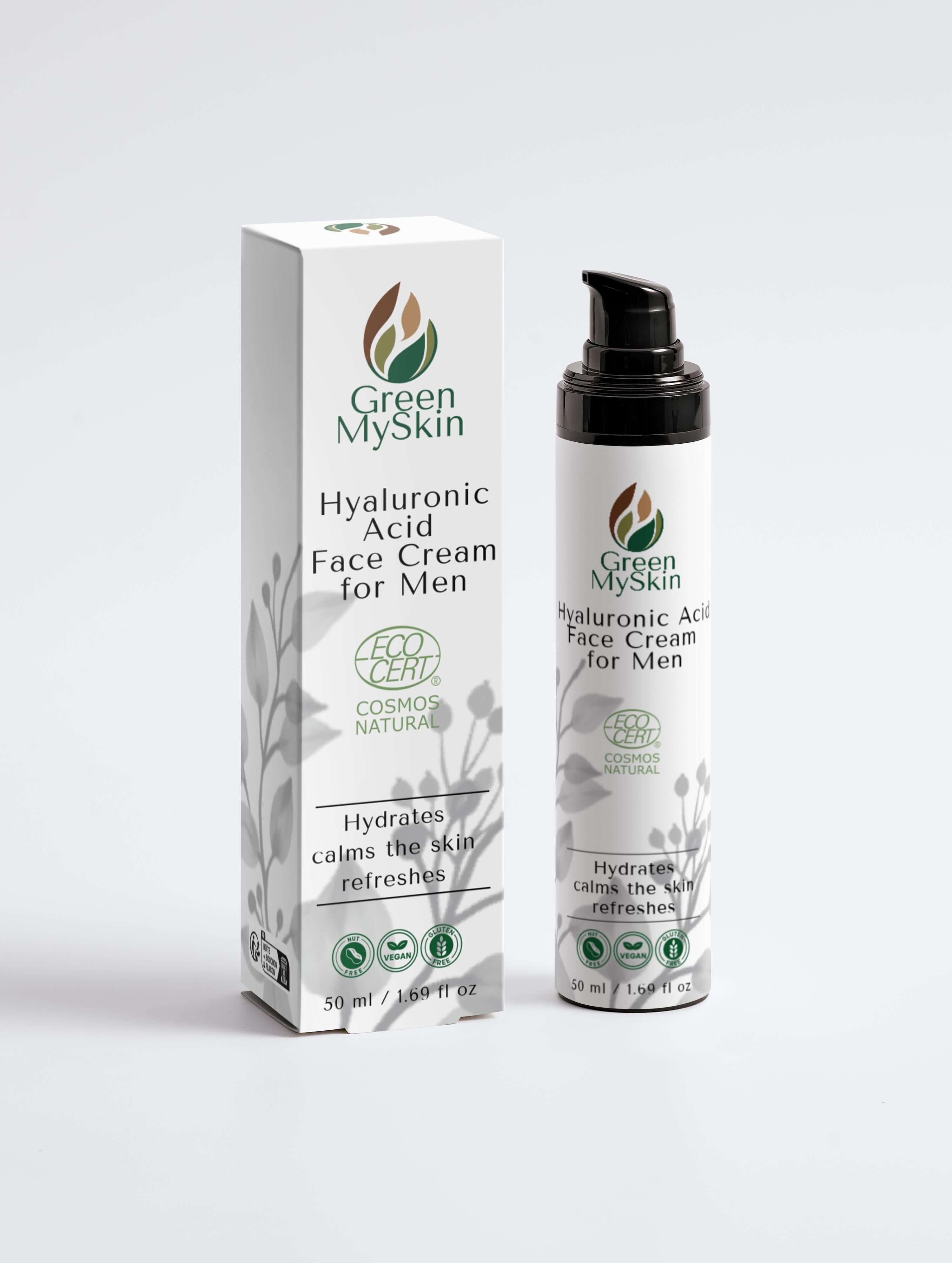 Natural Hyaluronic Acid Face Cream for Men – Green My Skin