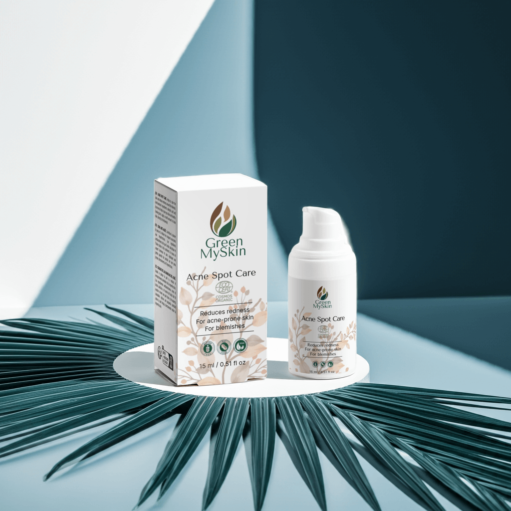 Spot care serum for acne, featuring tea tree oil and 2% salicylic acid to visibly reduce redness and blemishes.