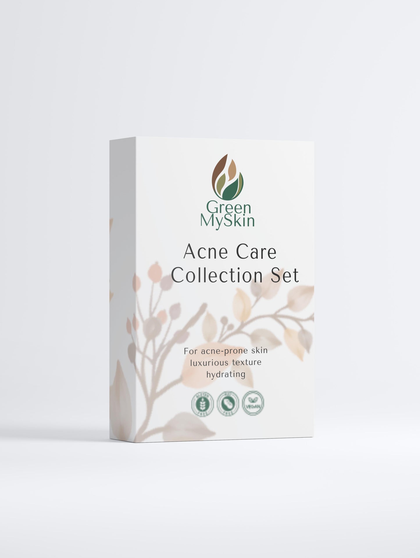 acne-care Collection Box from greenmyskin.com, featuring a curated set of products to target acne, reduce blemishes, and promote clear, healthy skin. Suitable for all skin types.