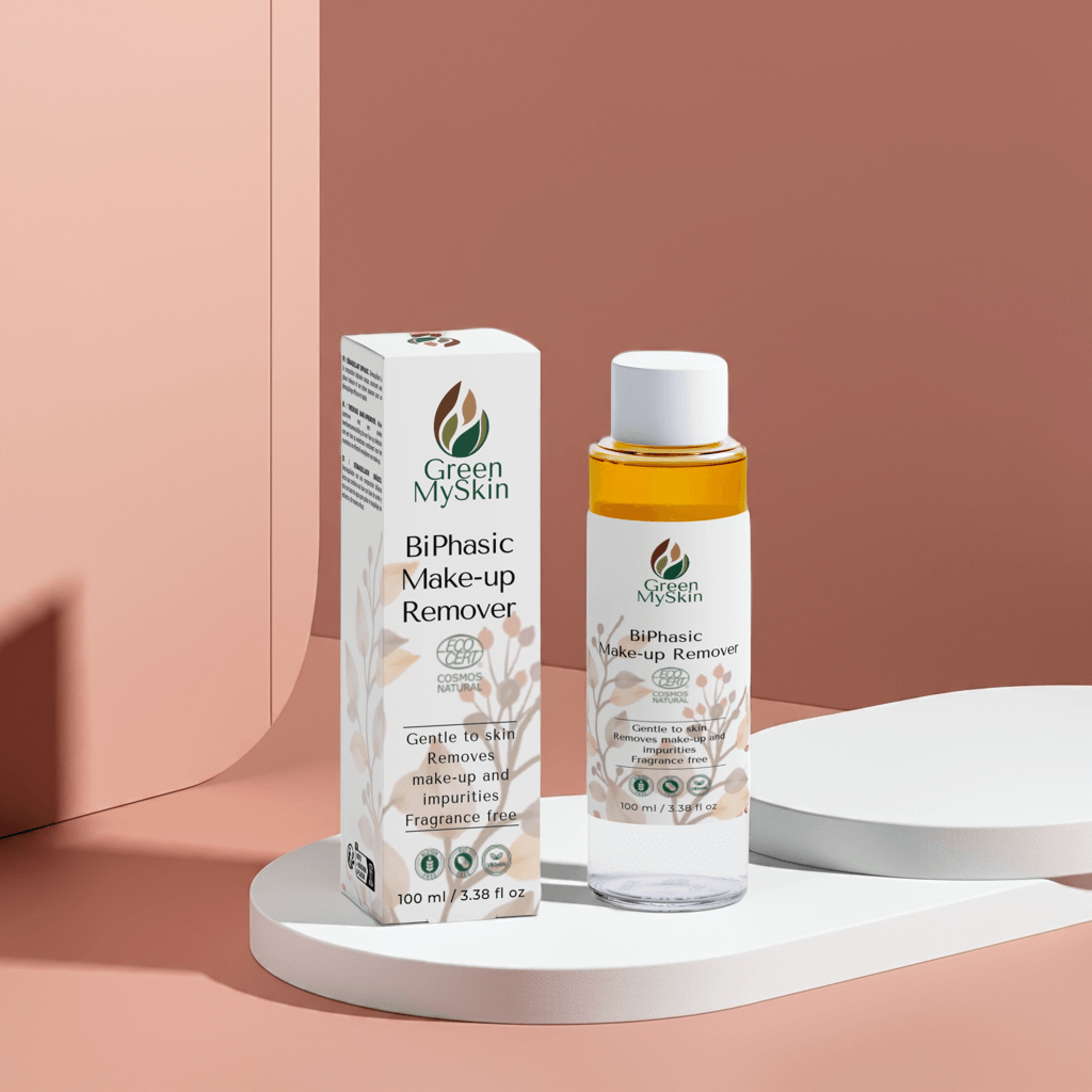 BiPhasic Make-up Remover bottle and packaging for sensitive skin.