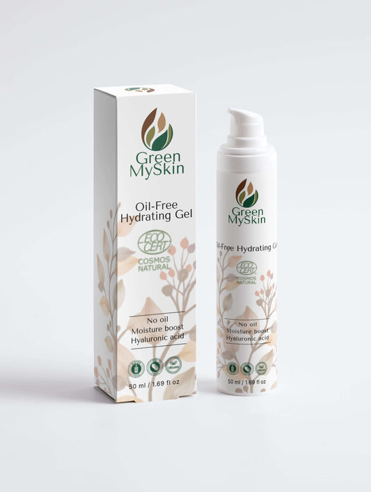 Oil-Free Hyaluronic Face Gel: Intense Hydration for Oily & Combination Skin in packaging with pump dispenser.