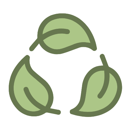 Close-up of the universal recycling symbol, a triangle made of three chasing arrows, often seen on products to indicate they are recyclable or made from recycled materials.