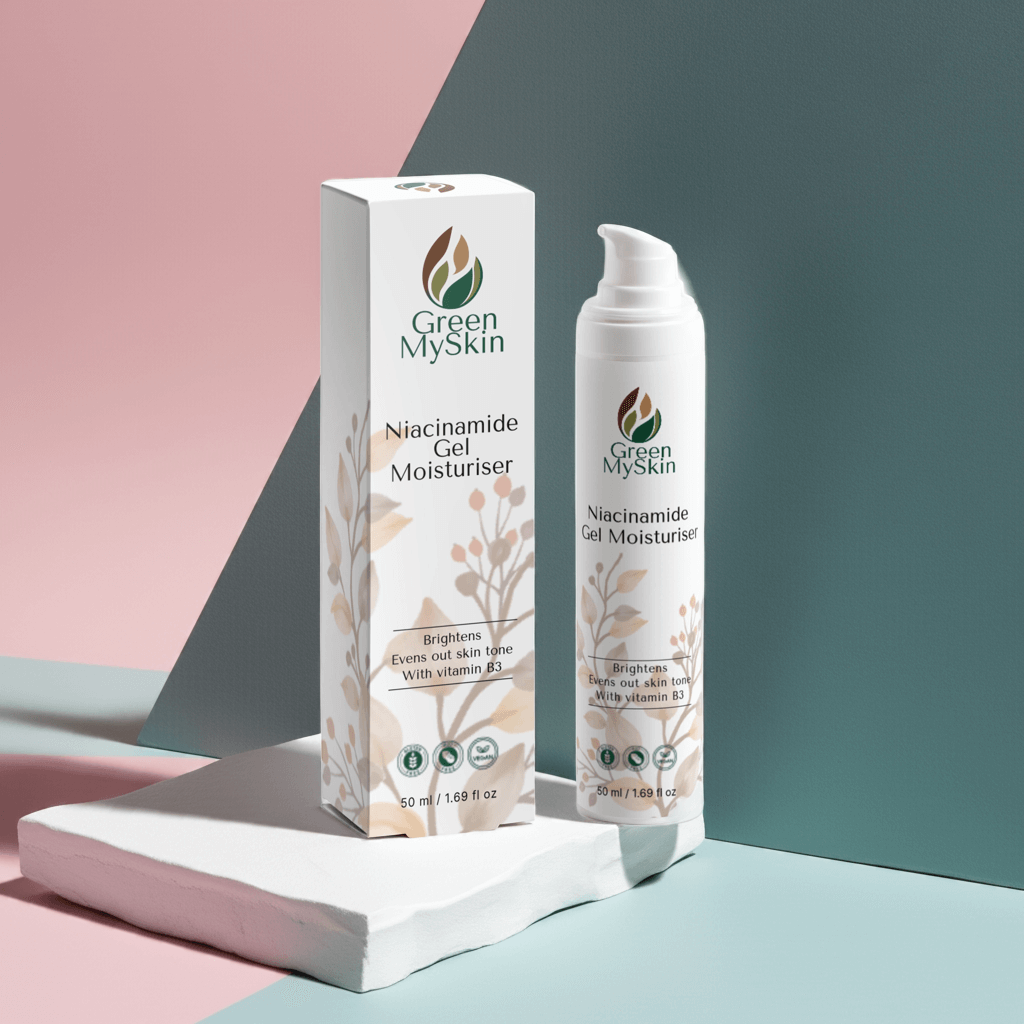 COSMOS Natural Niacinamide Gel Moisturizer, a hydrating day cream from greenmyskin.com, deeply nourishes skin.