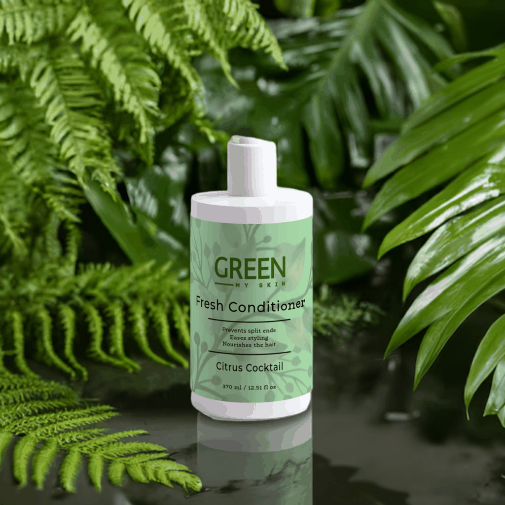 Citrus Cocktail fresh-conditioner for hair care in lush setting.