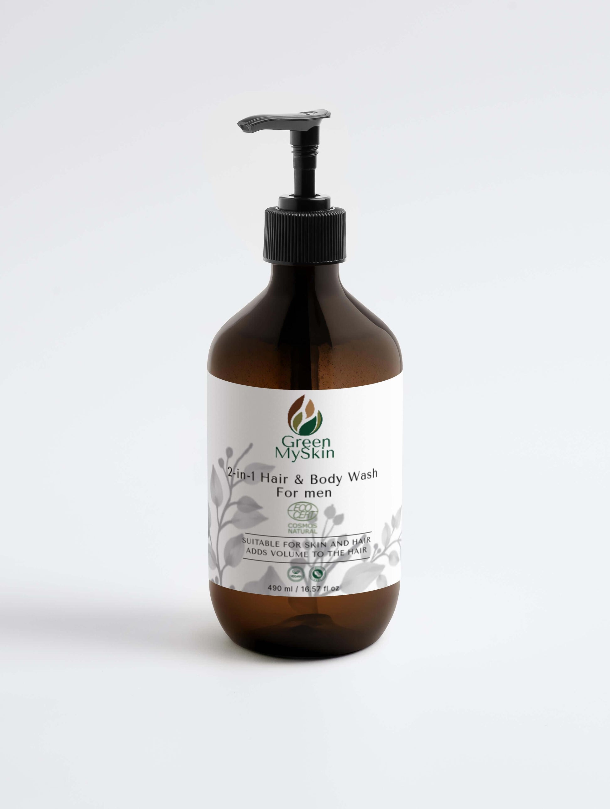 2-in-1-hair-body-wash for men, enriched with Betaine and Wheat Protein, cleanses and strengthens hair and skin, perfect for all skin types.