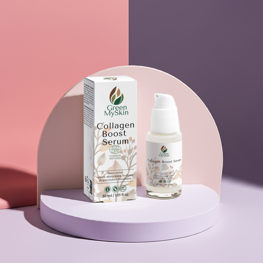 Collagen Boost Serum with innovative quick-absorbing texture for moisture replenishment, boosts smoothness and hydration.