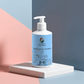 Gentle moisturising shampoo bottle for daily hair care with pump dispenser.