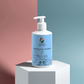 Gentle moisturising shampoo bottle for daily hair care with pump dispenser.