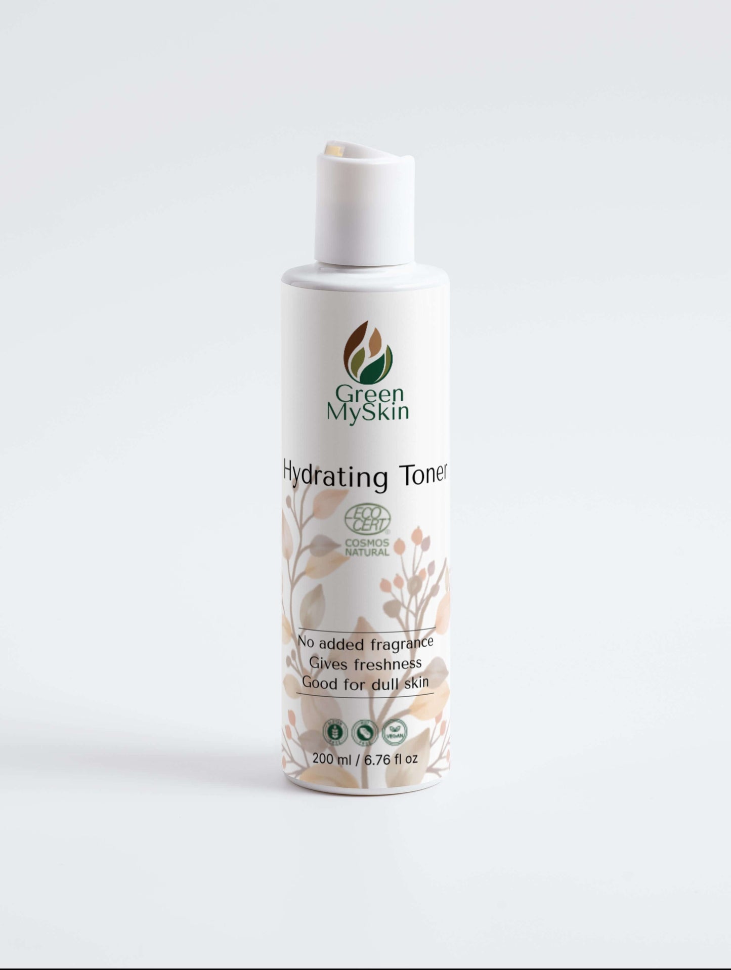 Vegan hydrating toner with organic, cruelty-free ingredients to balance, refresh, and hydrate skin, available at greenmyskin.com.