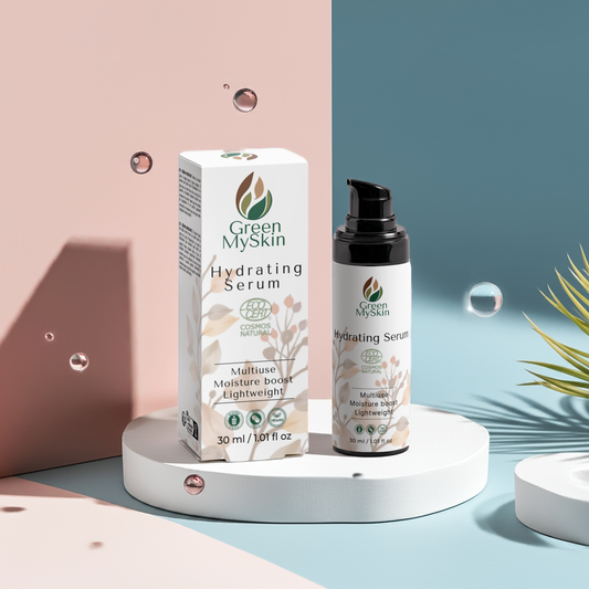 Hydrating serum for radiant skin with moisture boost and lightweight formula packaging.