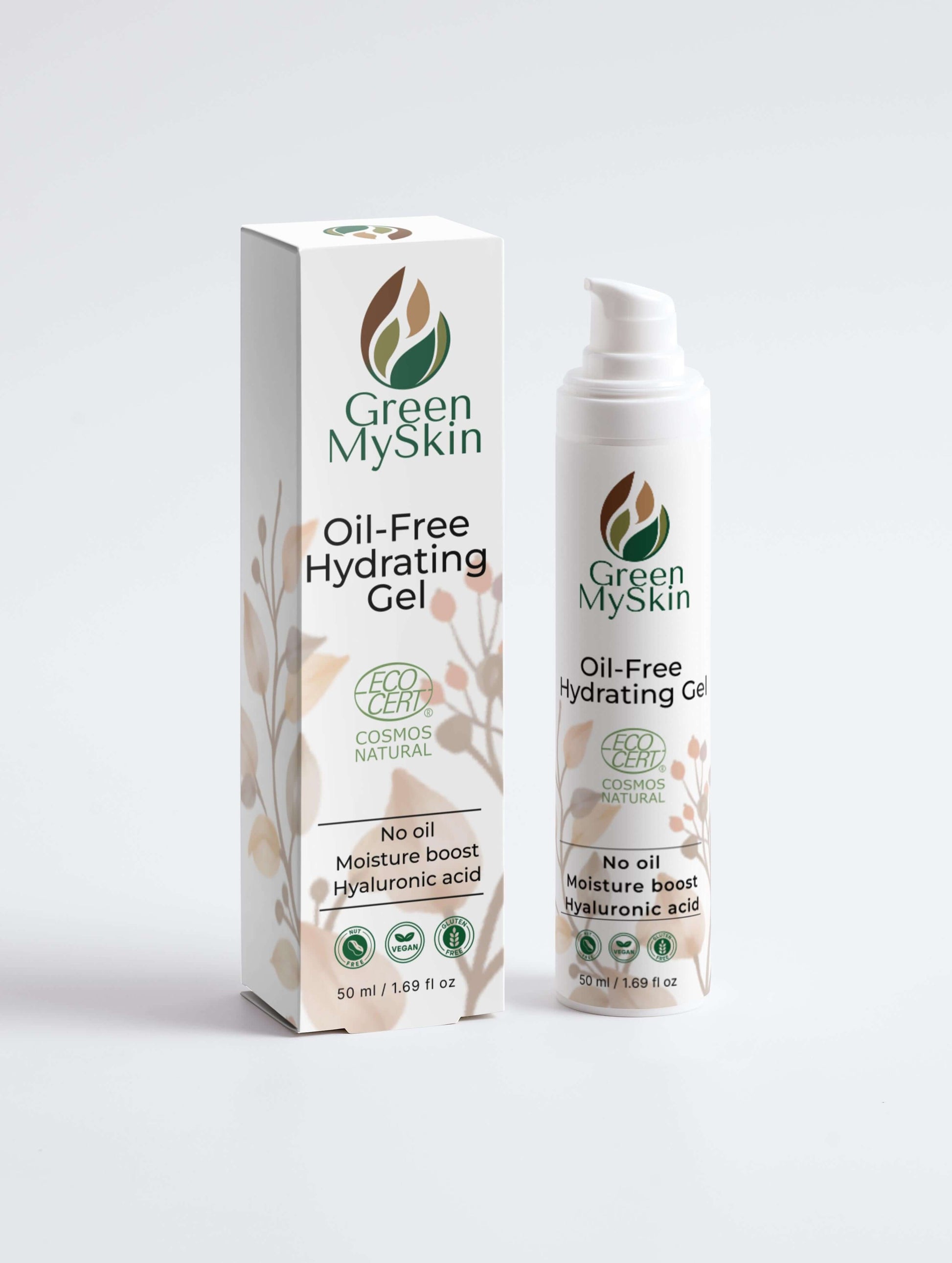 Oil-Free Hyaluronic Face Gel: Intense Hydration for Oily & Combination Skin in packaging and bottle.