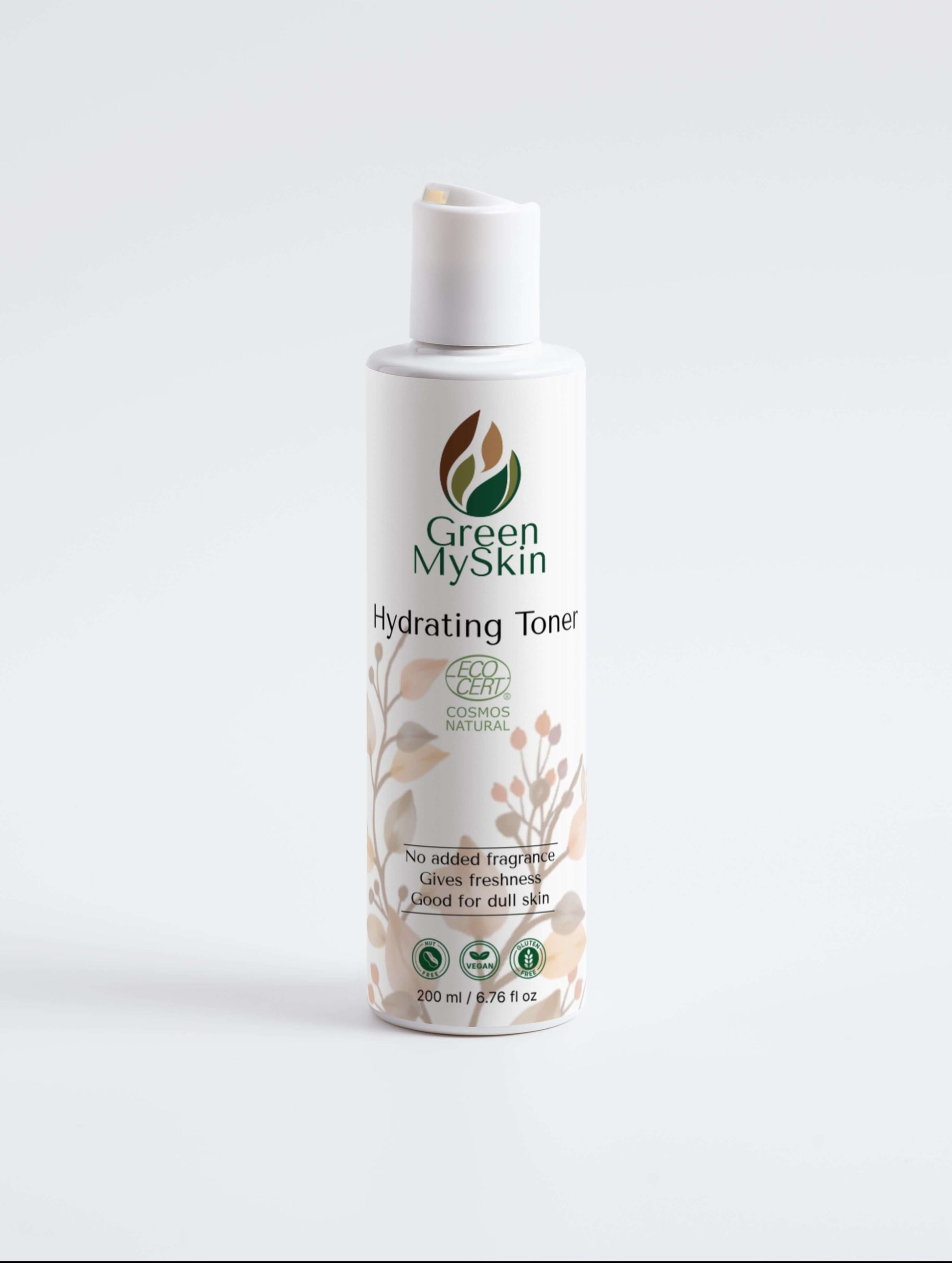 Hydrating toner bottle with hyaluronic acid, ideal for radiant and moisturized skin.