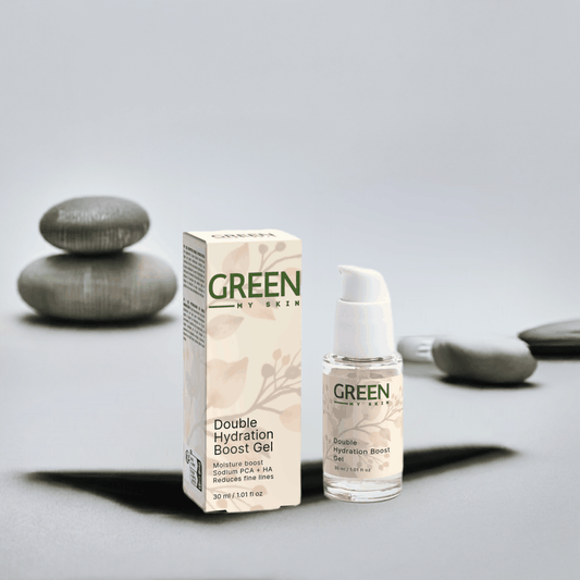 Double Hydration Boost Gel bottle with packaging, provides intense moisture and reduces fine lines.