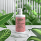 Colour-care shampoo for coloured hair with peachy grapefruit zest on a marble surface.