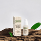 Collagen Boost Serum with innovative quick-absorbing texture on natural wood background.
