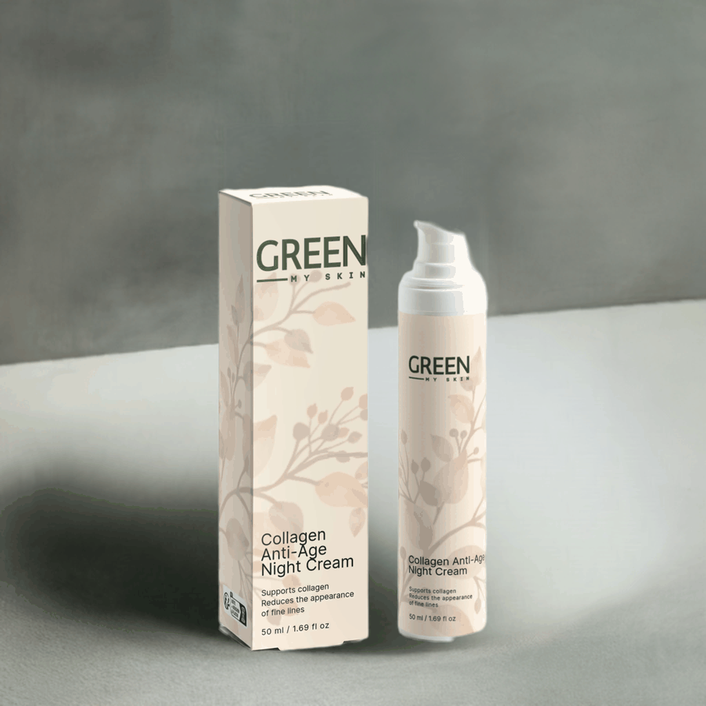 Collagen Anti-Age Night Cream for plumper, softer skin, reduces fine lines, hydrating moisturizer with marine plankton, Cocoa and Shea Butter.