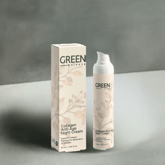 Collagen Anti-Age Night Cream for plumper, softer skin, reduces fine lines, hydrating moisturizer with marine plankton, Cocoa and Shea Butter.