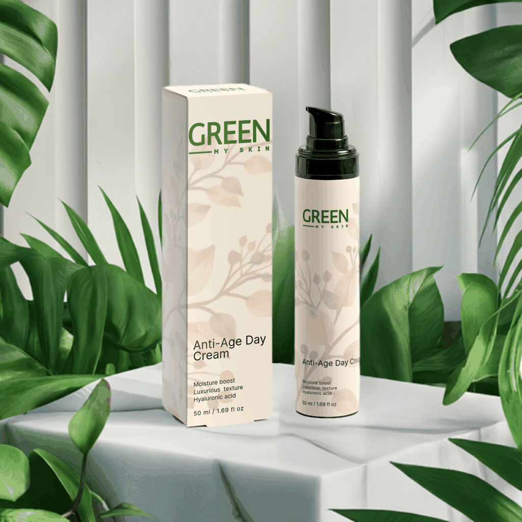 Anti-Age Day Cream with hyaluronic acid for skin moisture and anti-aging care.