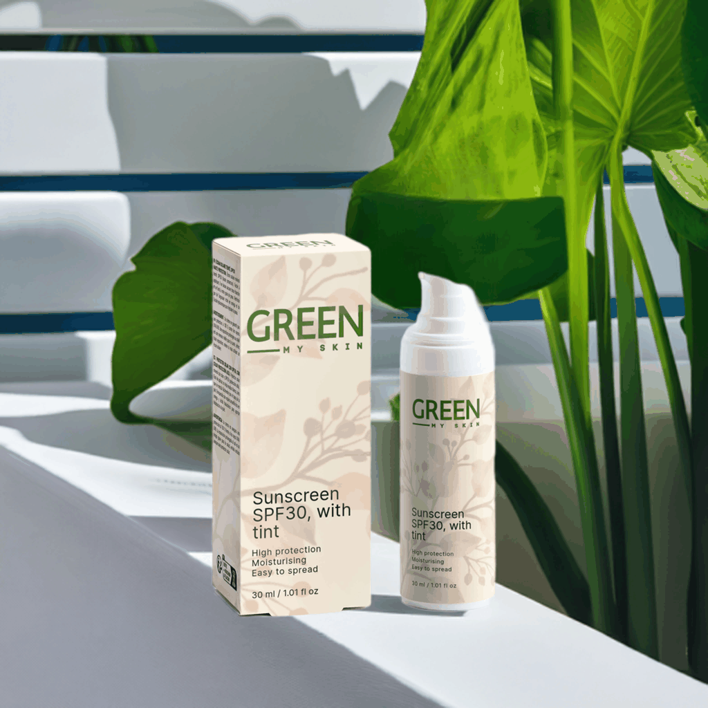 Tinted Sunscreen SPF30 for sun protection, high protection, moisturizing formula, easy application, suitable for sensitive skin.