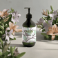 Hydrating hand and body wash with patchouli, amber, and vanilla scent.